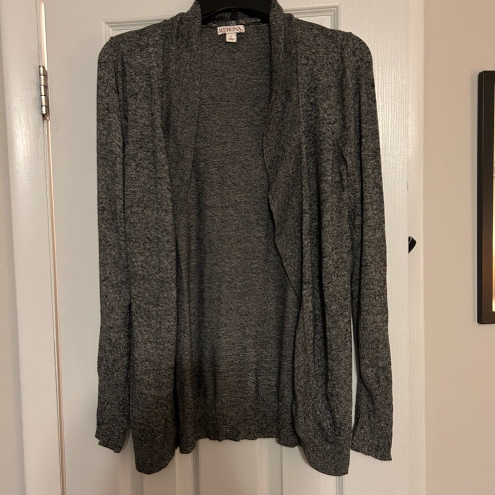 Merona Gray Long Sleeve Cardigan in Soft Knit